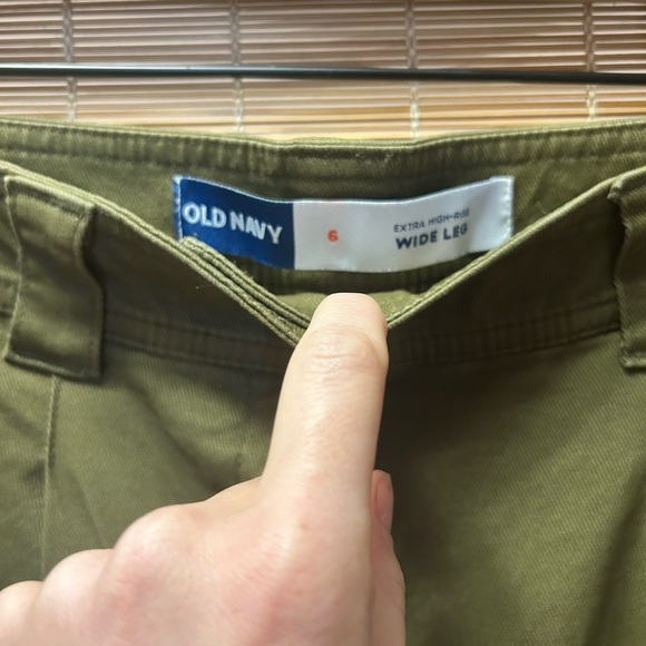 Old Navy Olive Green Wide Leg Trousers - Picture 3 of 3